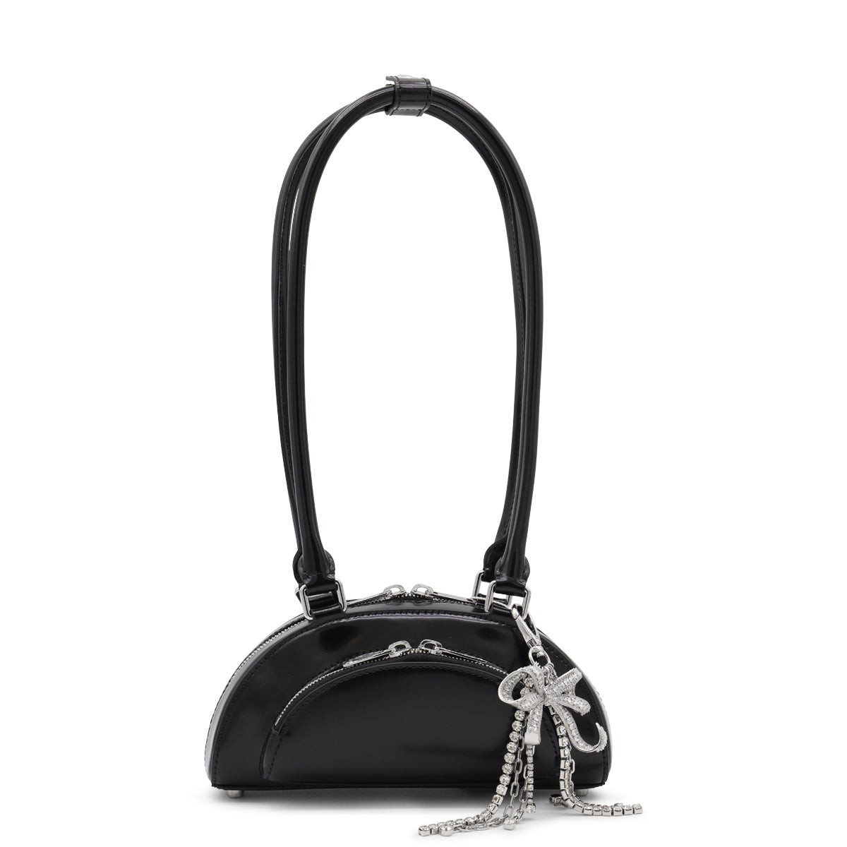 Black Leather Mini Top Handle Bag