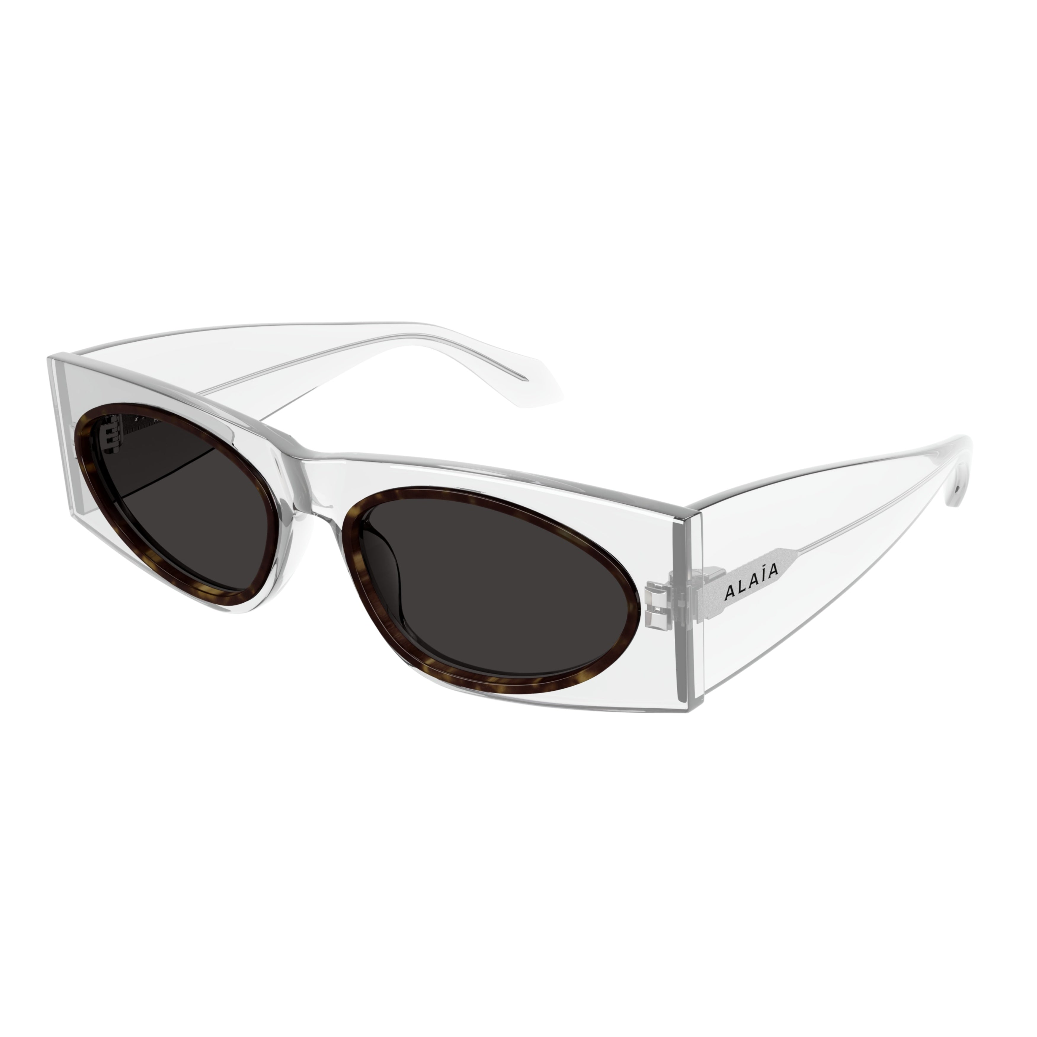 Aa0085s Angular Transparent Acetate Sunglasses with Tortoiseshell Detail