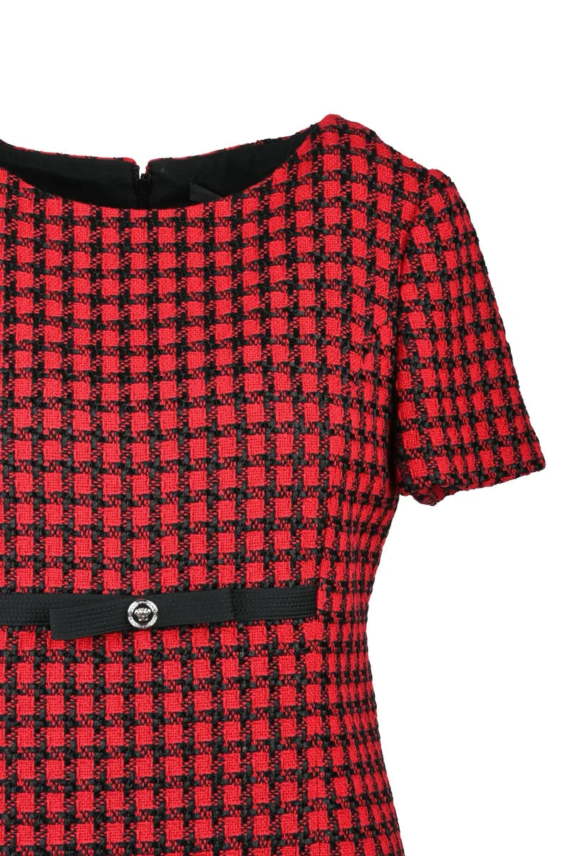 Bouclé Dress - Red/Black