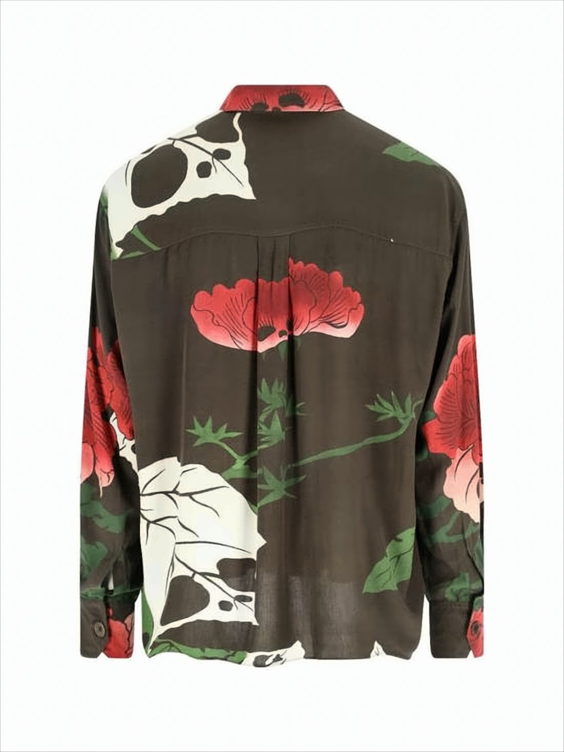 Loose-Fit Long-Sleeve Shirt with Bold Floral Pattern