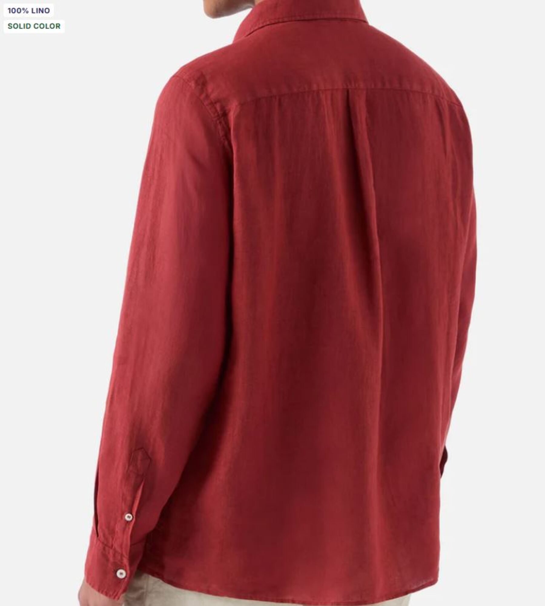 Relaxed Fit Long-Sleeve Shirt with Classic Collar