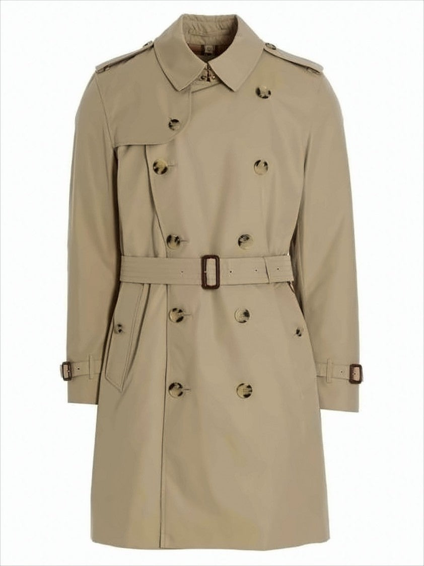 Classic Double-Breasted Trench Coat With Signature Check Interior