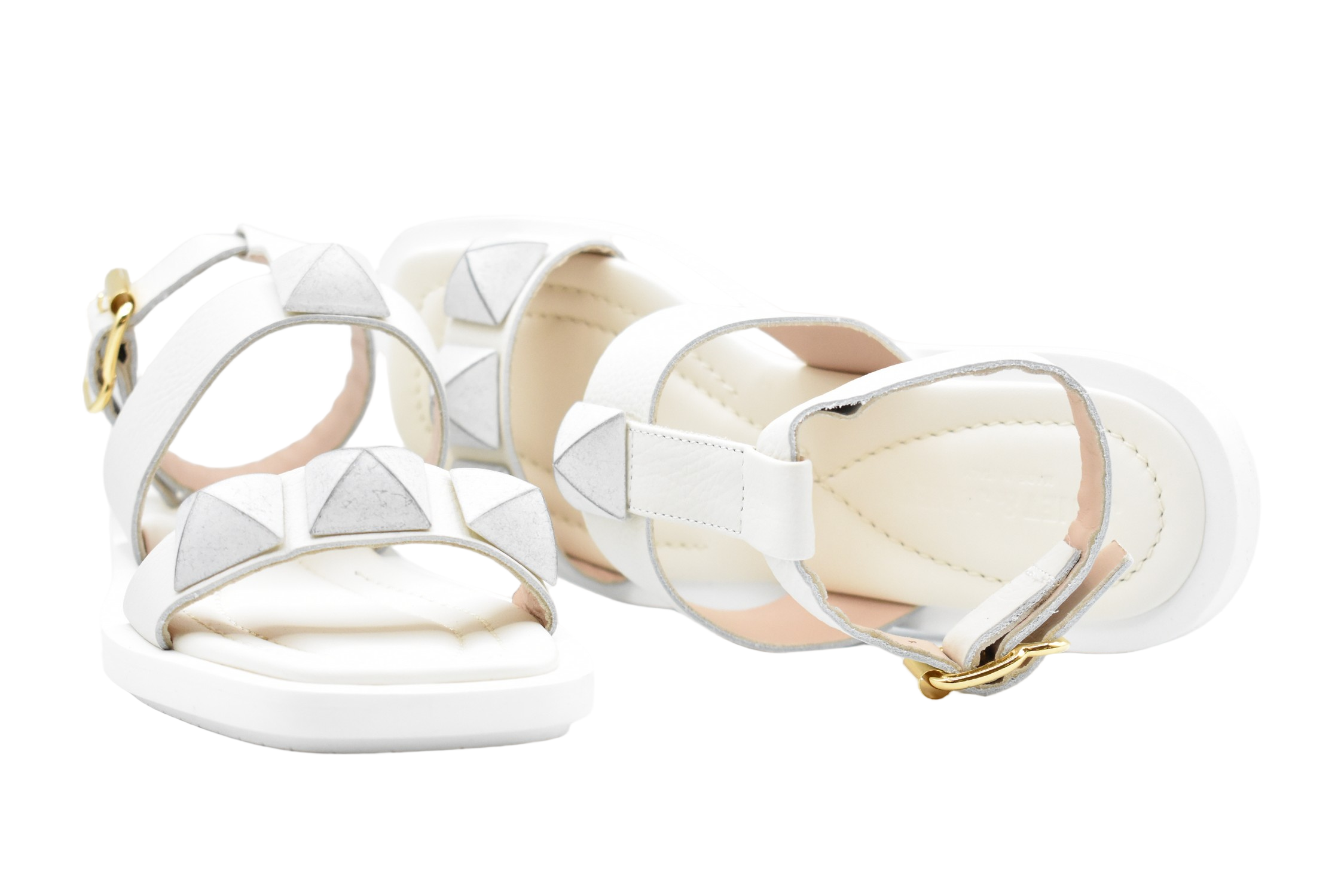 Flat Sandals With Geometric Embellishments