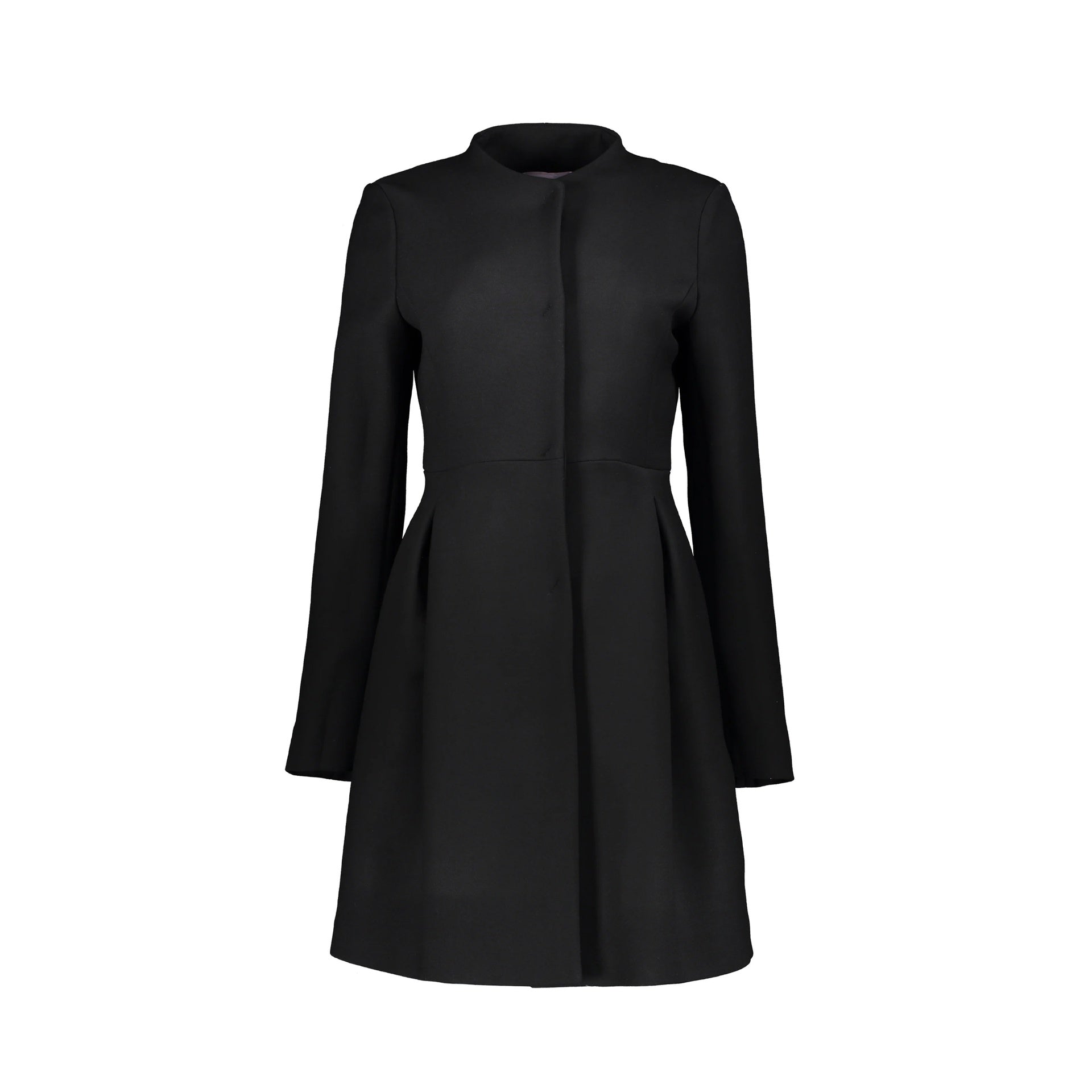 Wool Coat With Concealed Button Closure