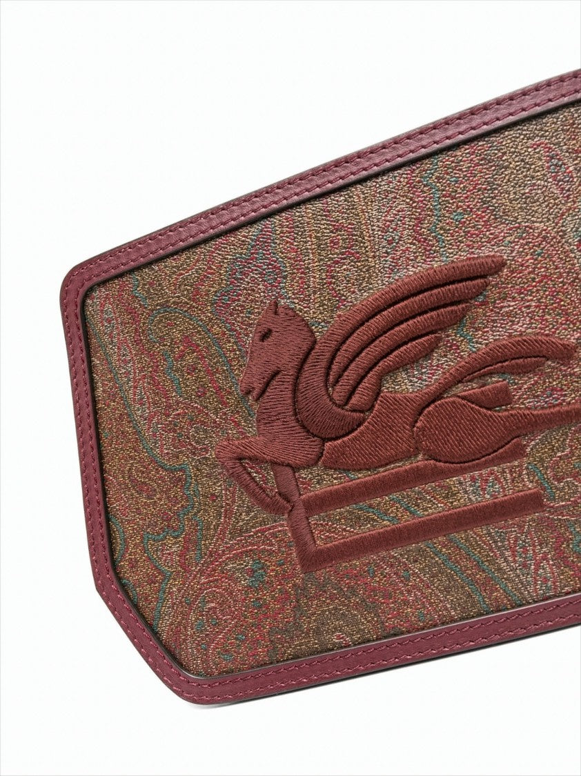 Textured Burgundy Paisley Crossbody Bag