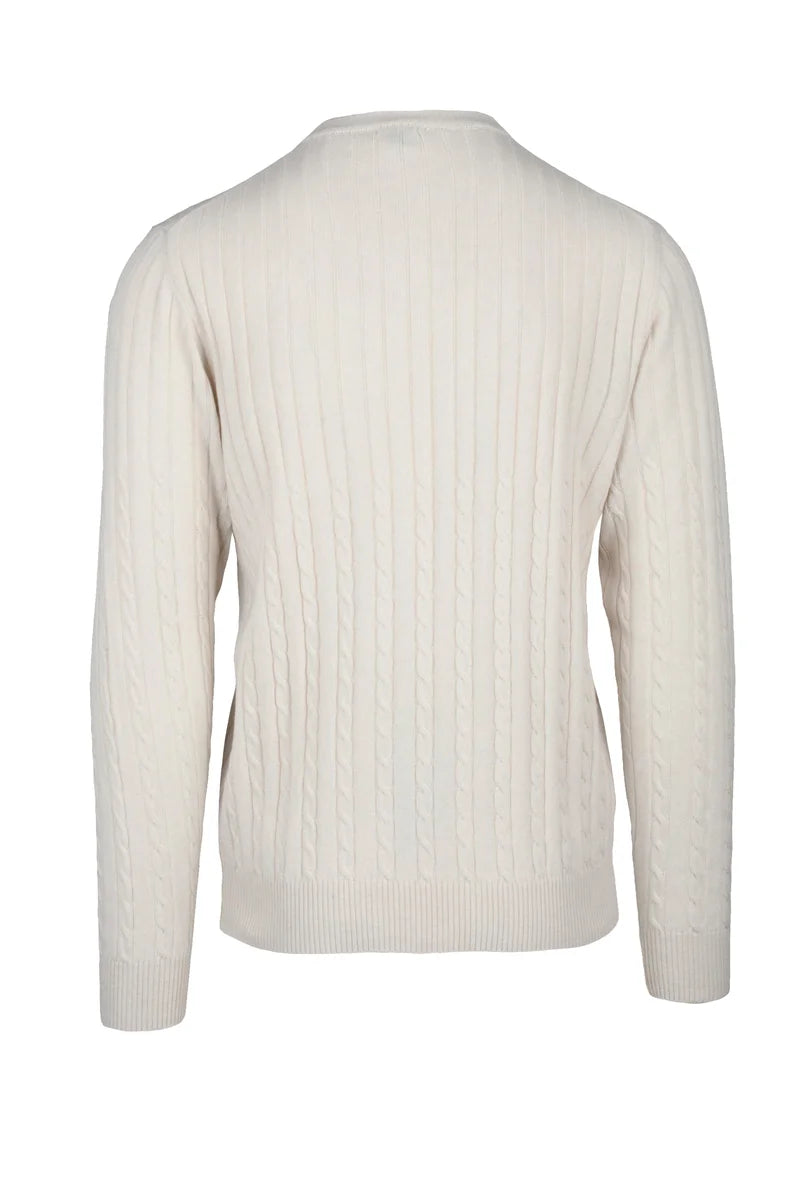 Textured Cable Knit Pullover Luigi Borrelli Napoli Sweater