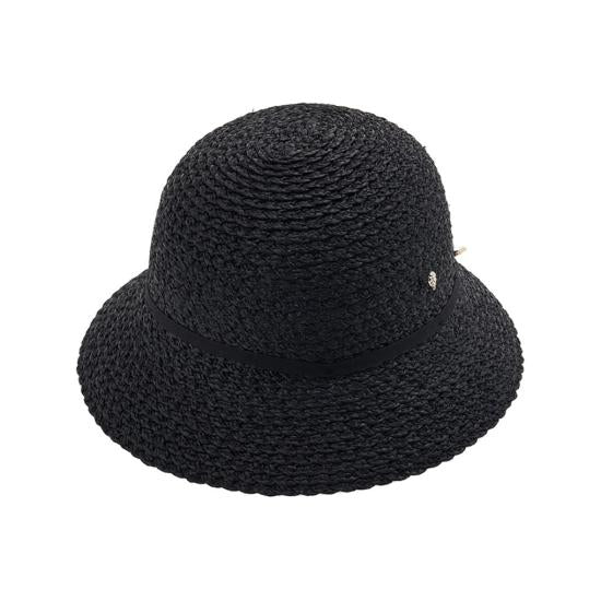 Rounded Crown Raffia Hat with Flared Brim and Elegant Detailing