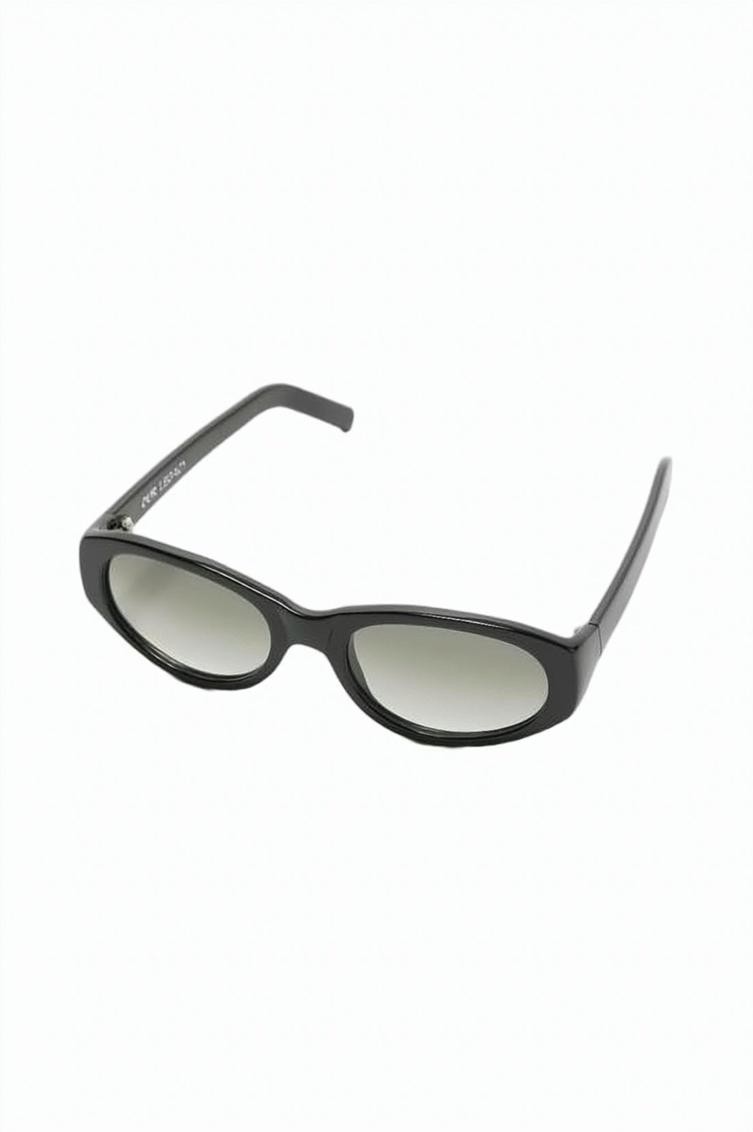 Narrow Oval Frame Sunglasses with Glossy Finish