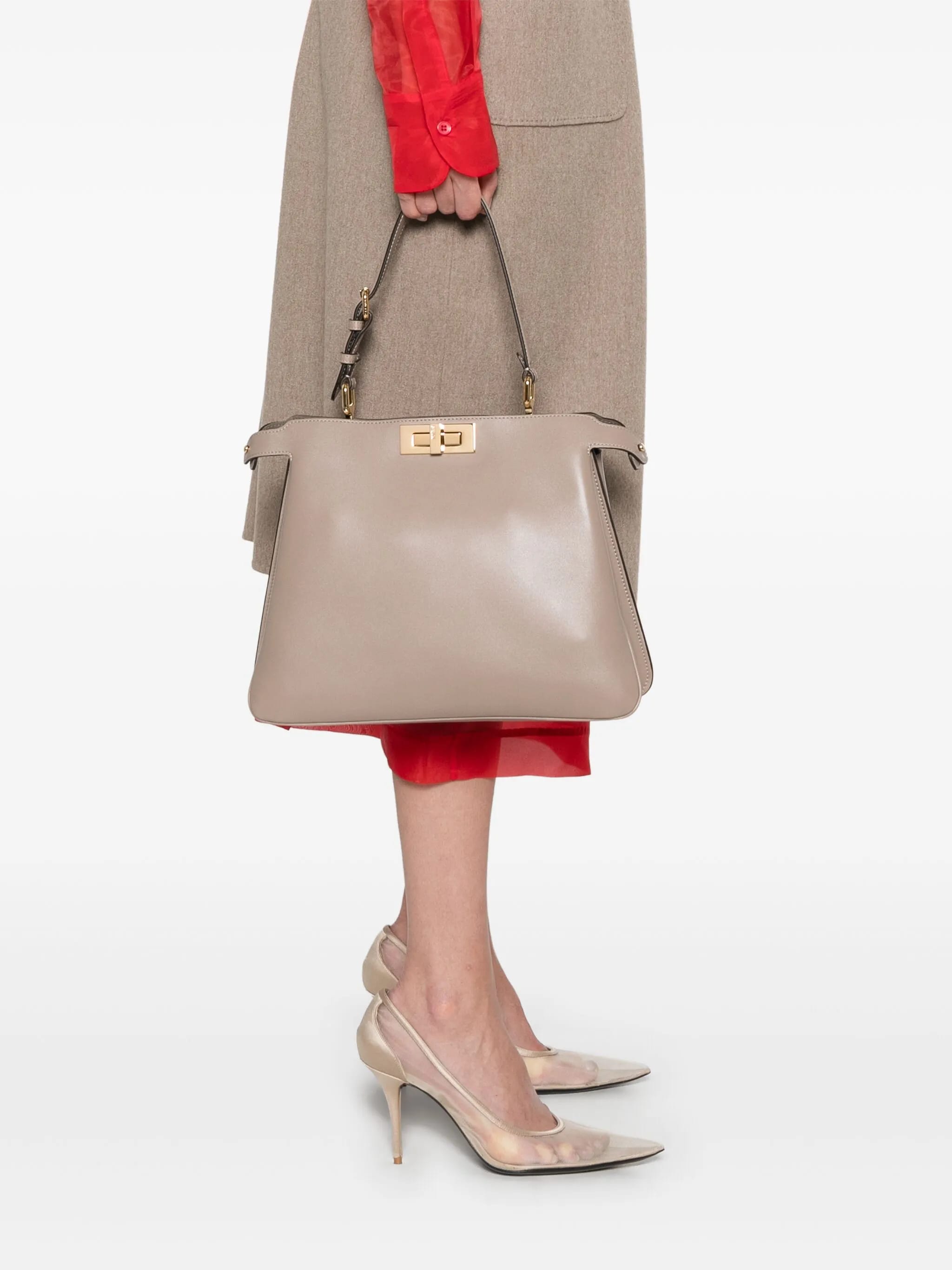 Peekaboo Soft Calf Leather Suede Handbag
