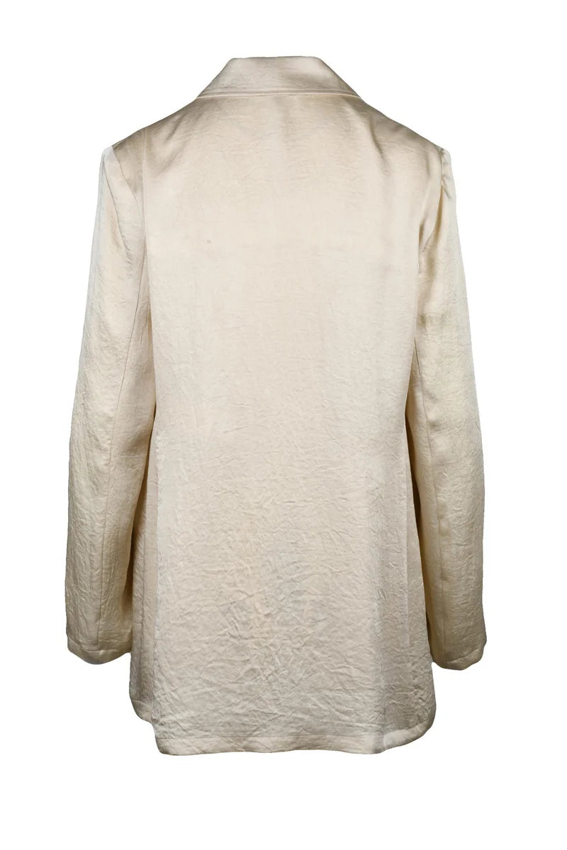 Seltz Satin Blazer Jacket - Beige