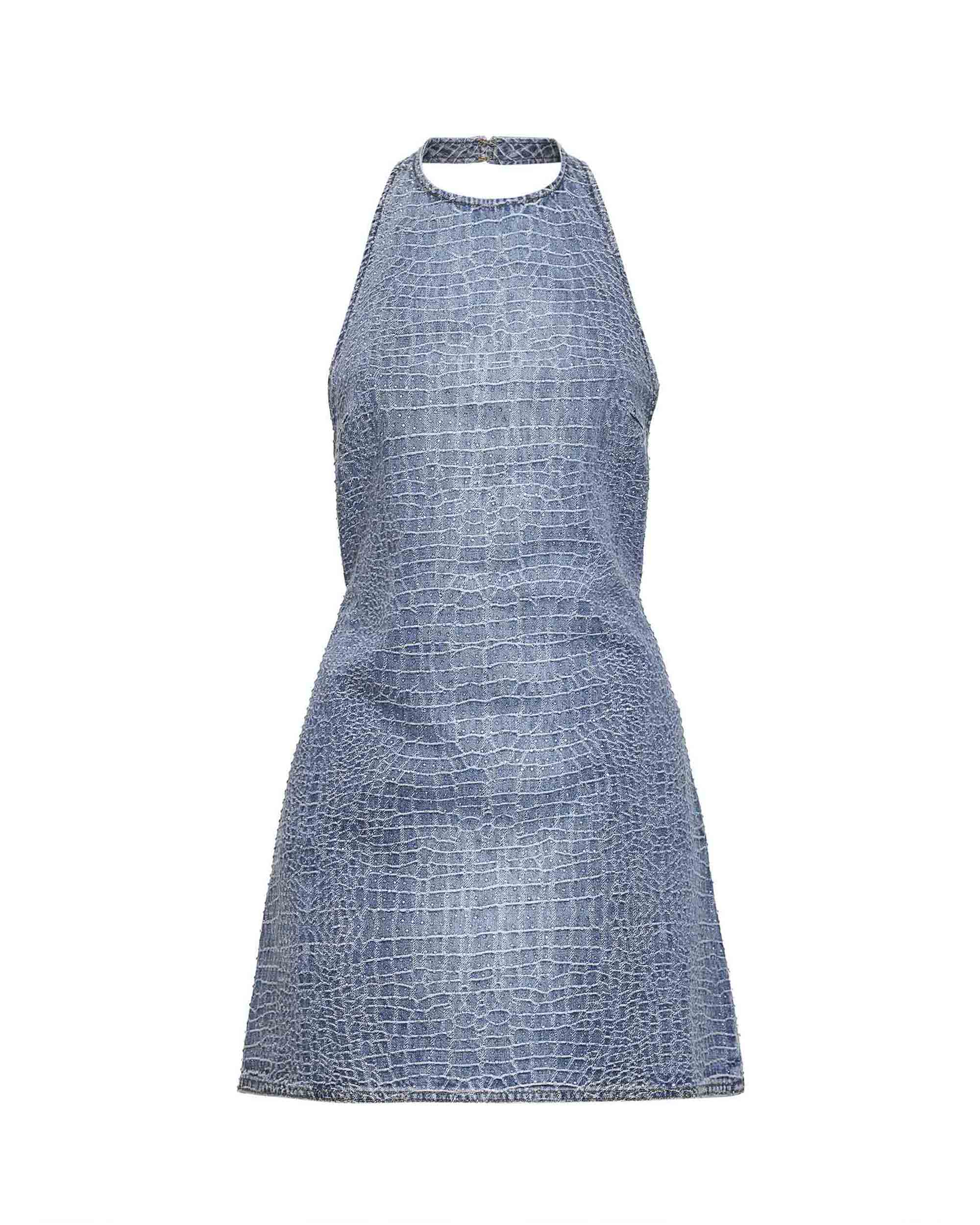 Crocodile Denim Mini Dress