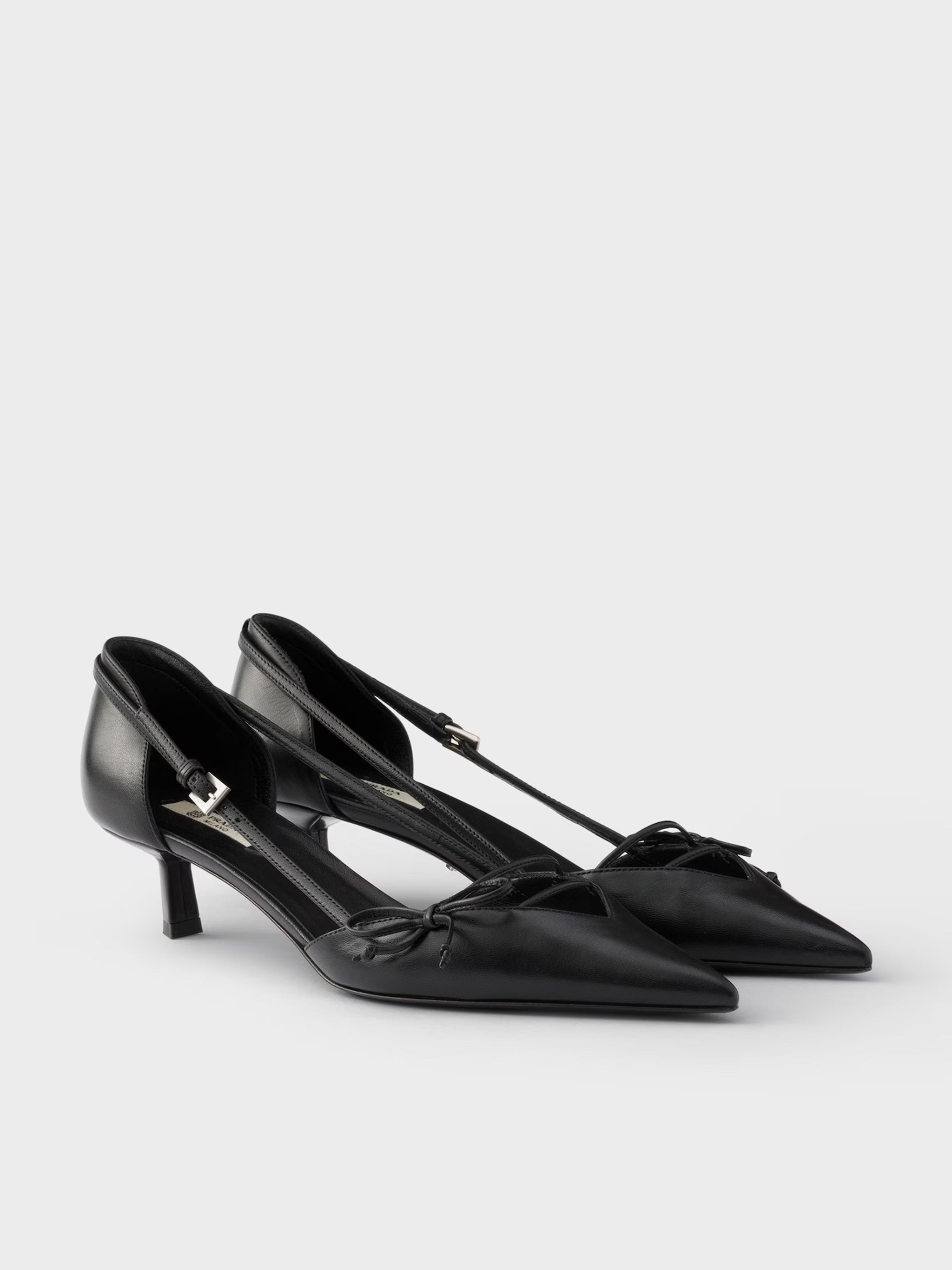 Pointed-Toe Slingback Bow Detail Pumps