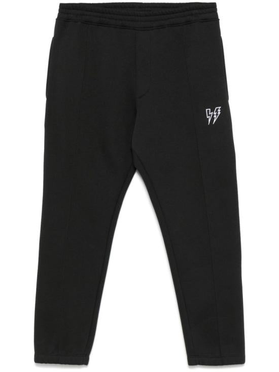 Tapered Jogger Pants With Subtle Lightning Bolt Graphic
