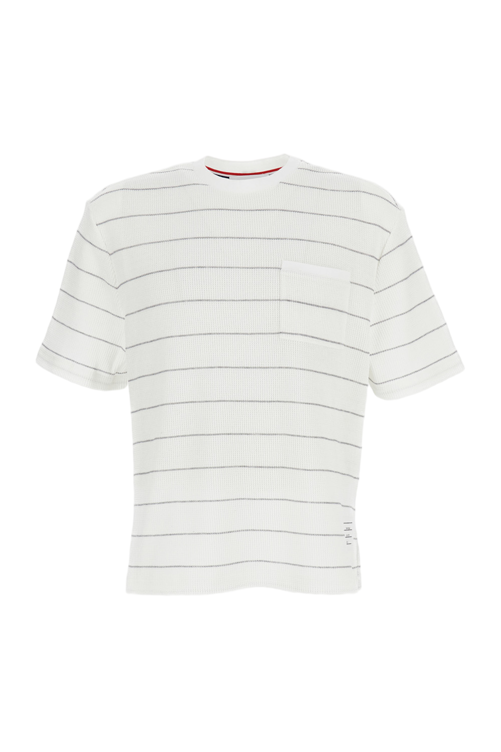 SHORT SLEEVE TEE IN TEXTURED STRIPE WAFFLE