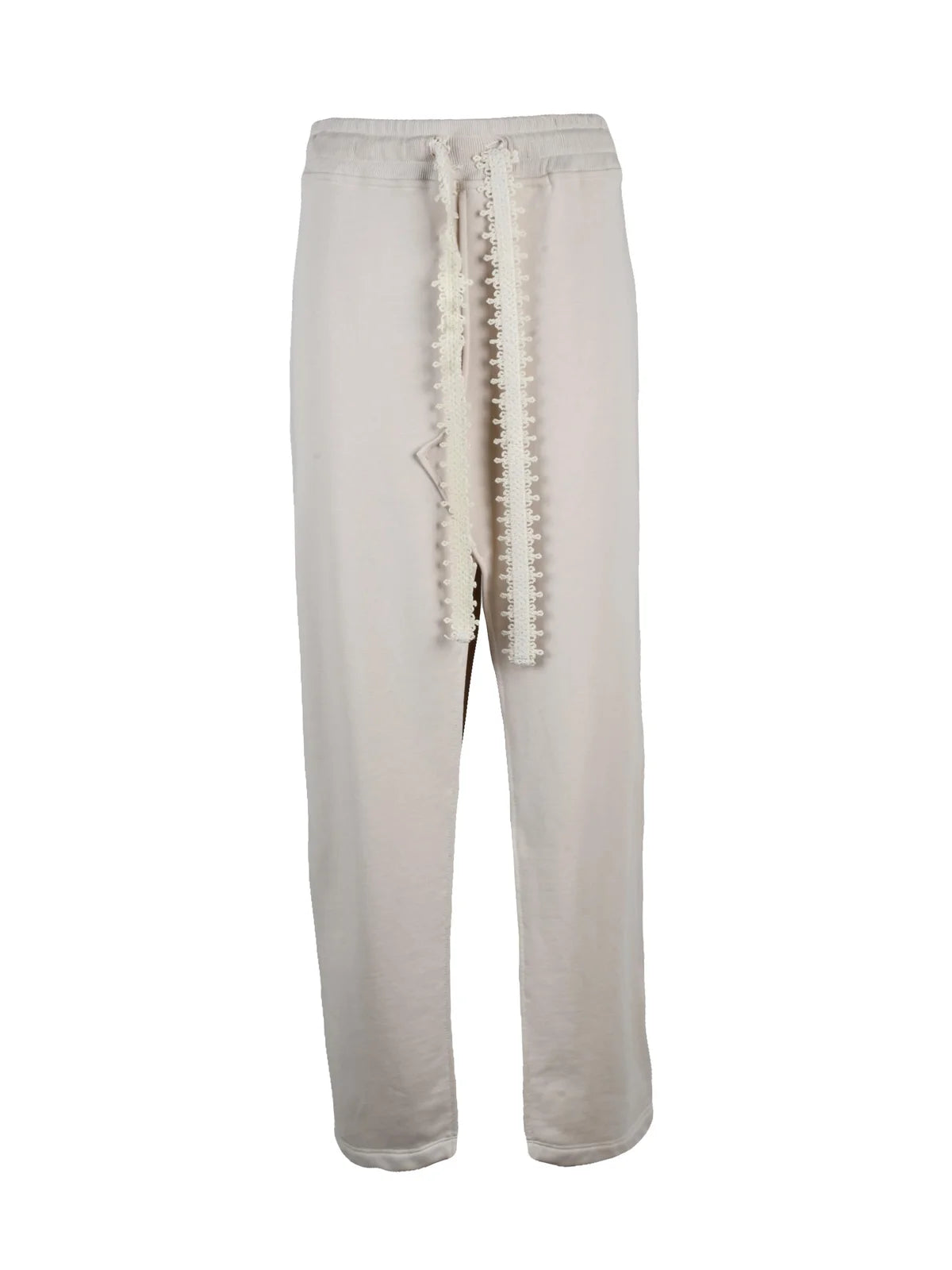 Beige Cotton Polyester Women Crop Pants