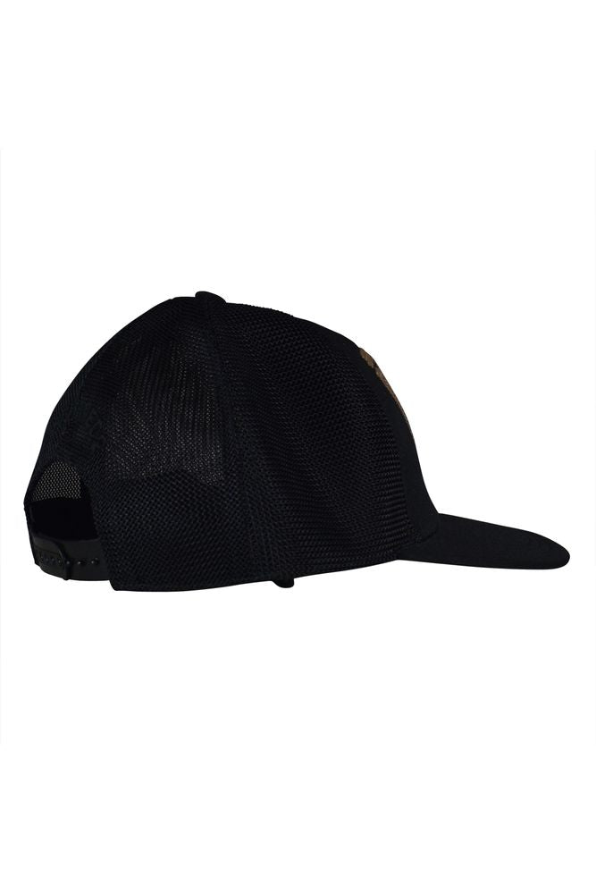 Cotton And Mesh Black Cap