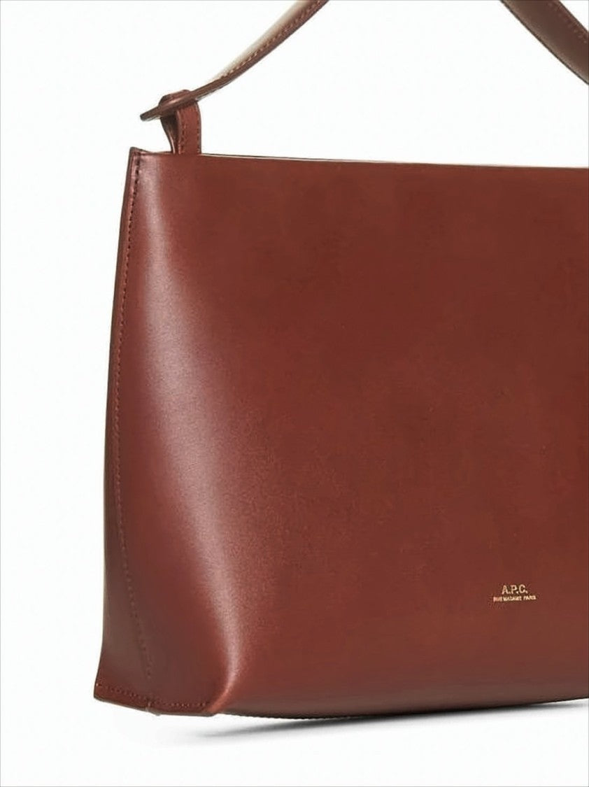 Smooth Cowhide Leather Rectangular Shoulder Bag