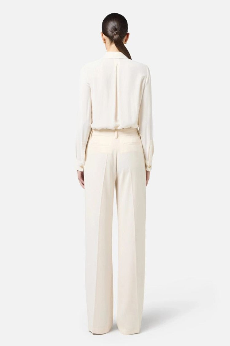 Tailored Beige Trousers With High Waist