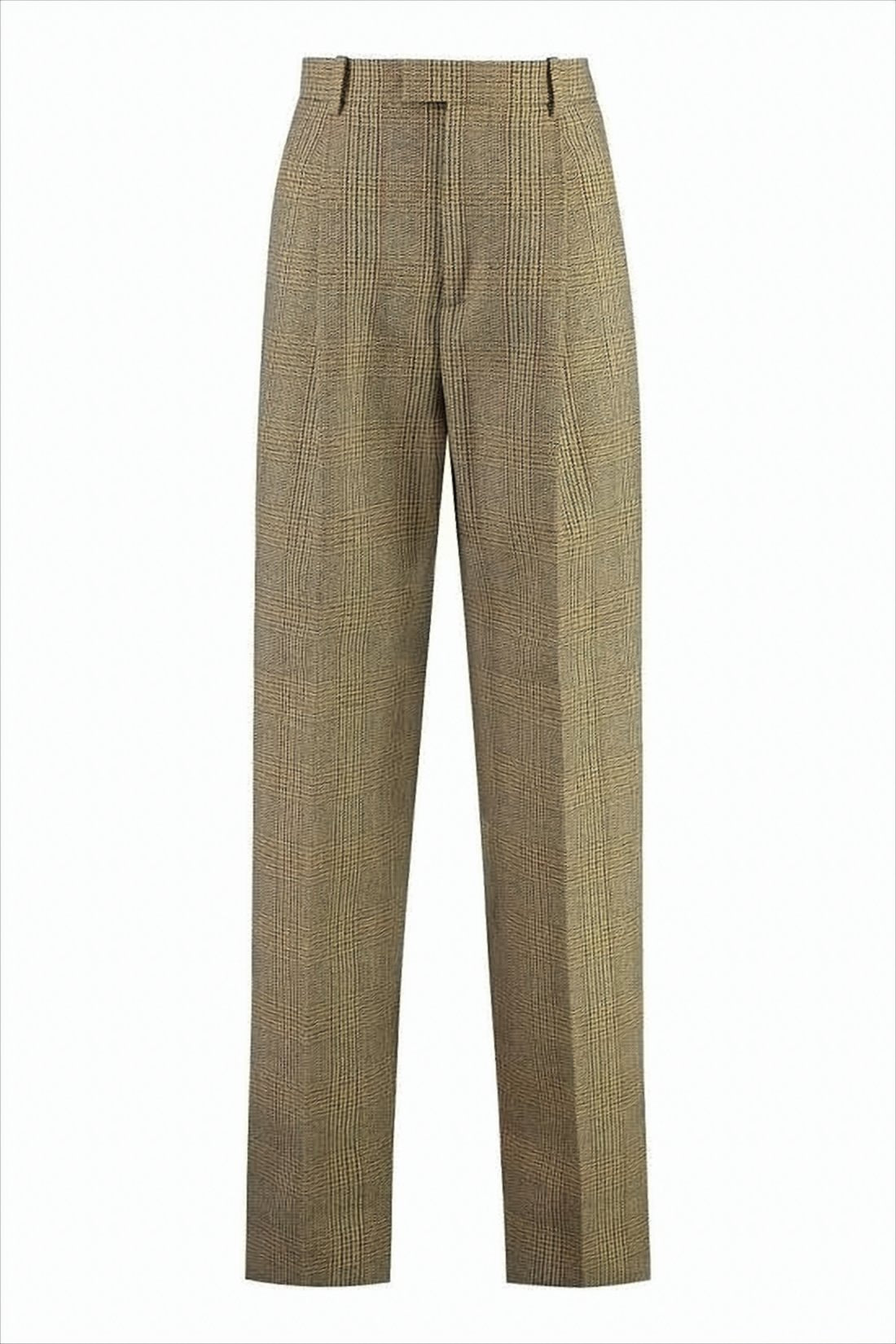 Tailored Plaid Straight-Leg Trousers