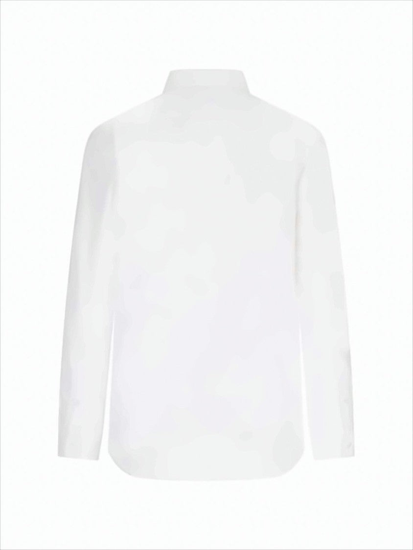 Long-Sleeve Button-Up Shirt with Pointed Collar