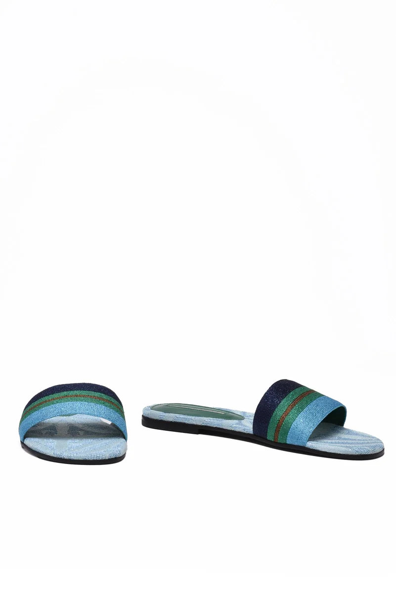 Lamé Mule - Sky Blue/Blue