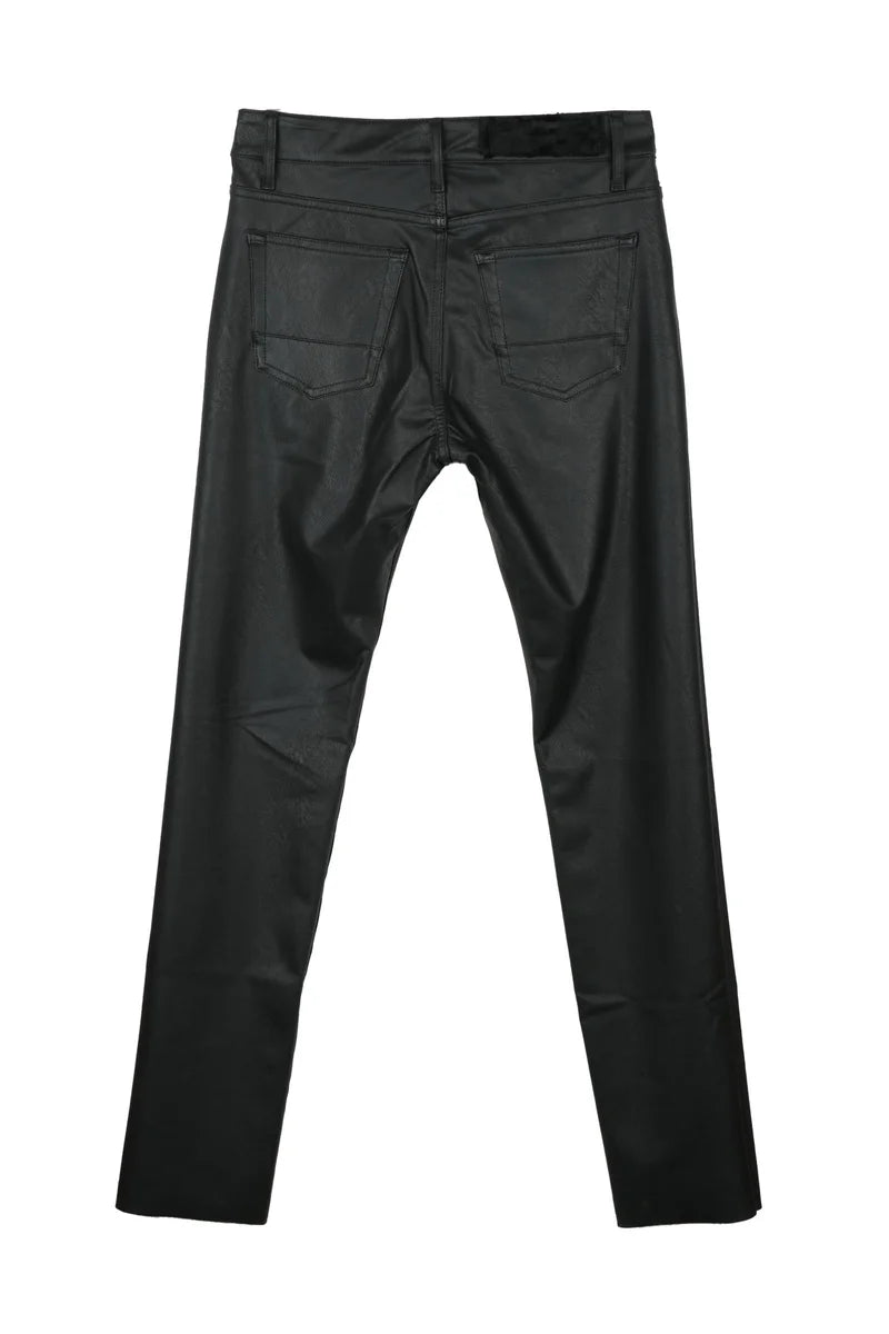 Faux Leather Trousers - Black