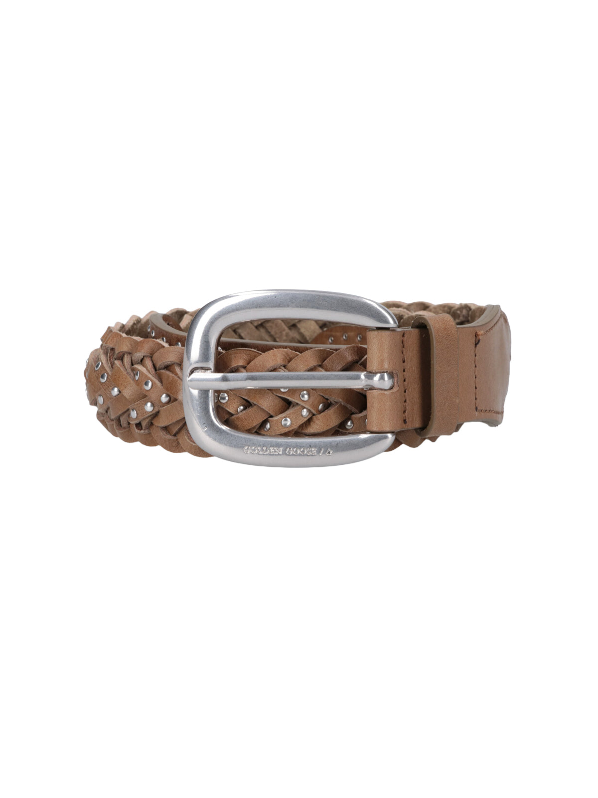 Green Houston Braided Calfskin Leather Belt