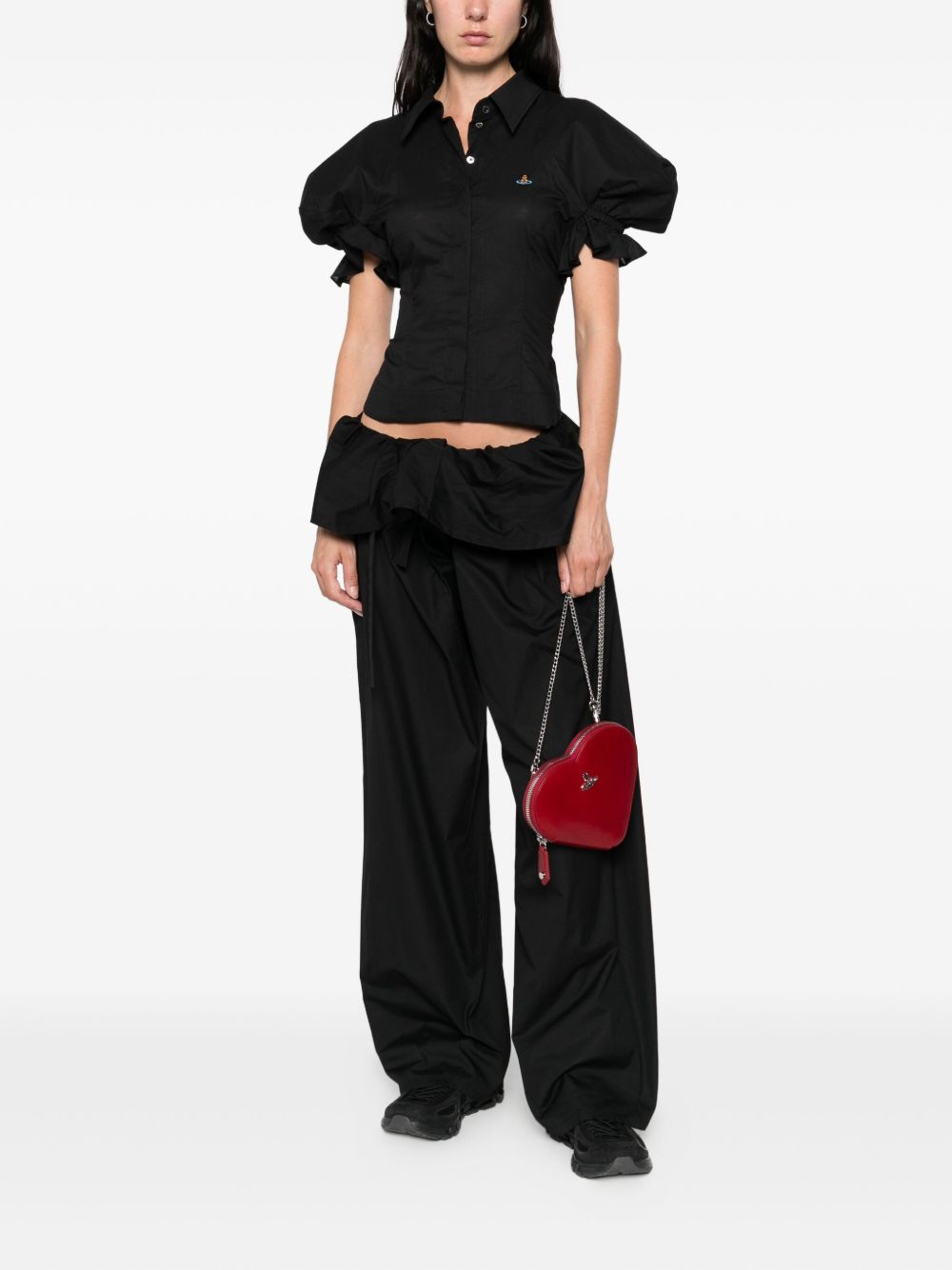 Puff Sleeve Black Top