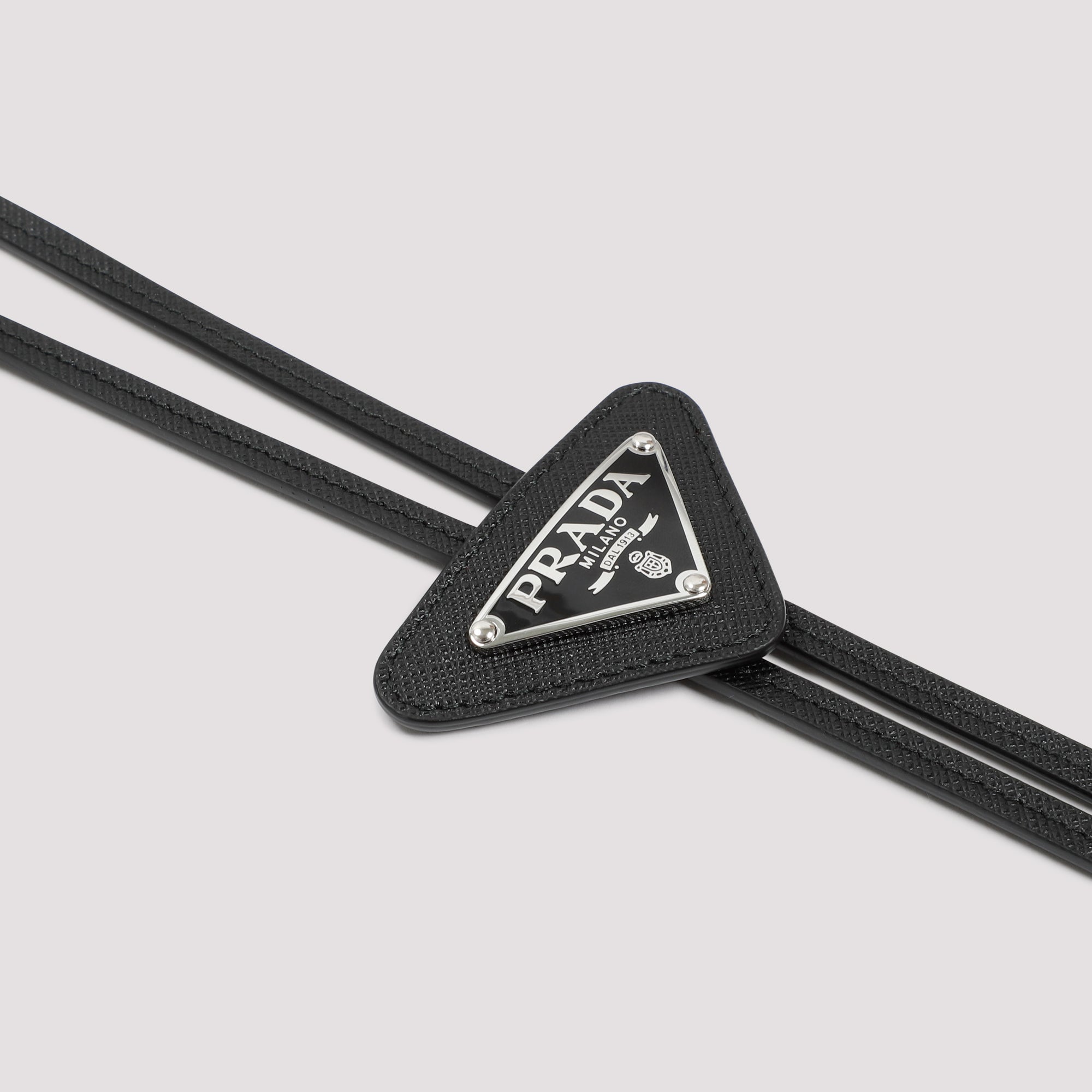 Black Calf Leather Bolo Tie