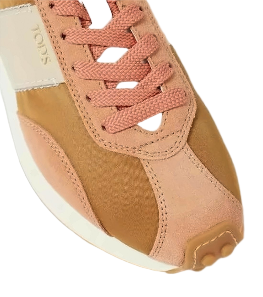 Brown Fabric and Suede Sneakers