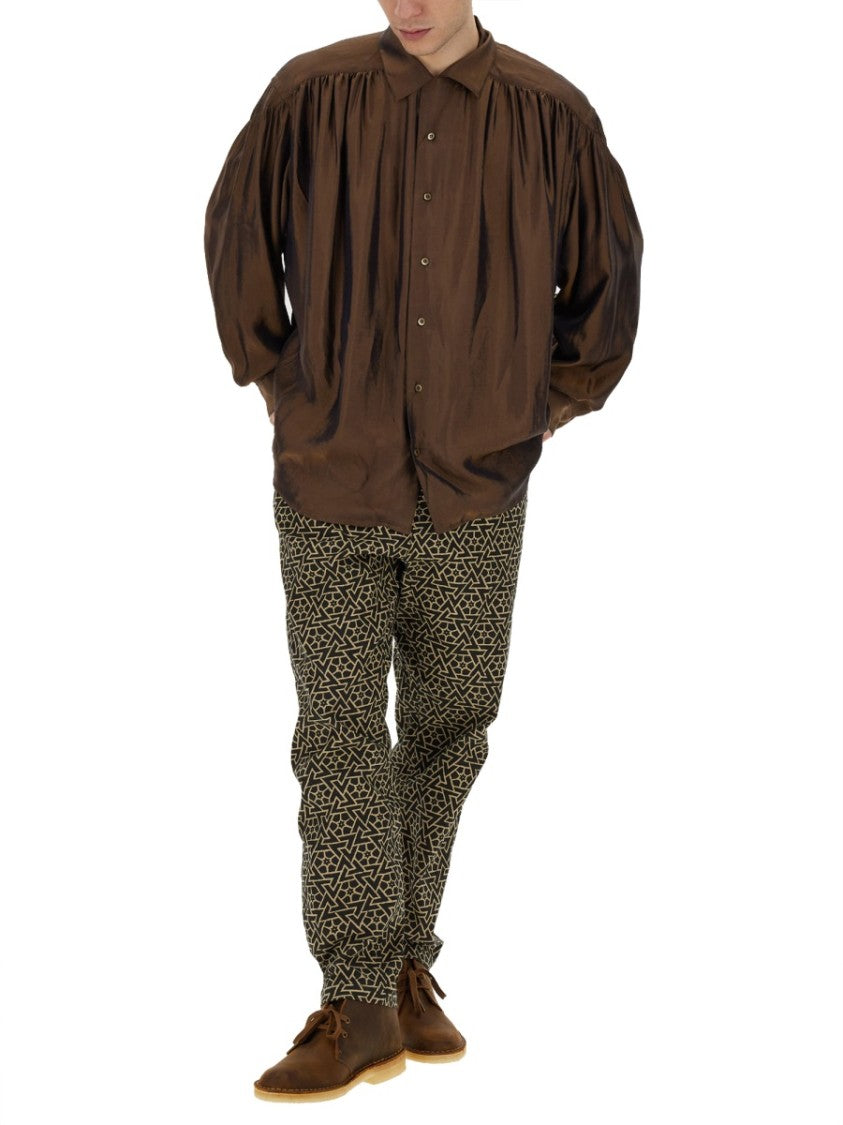 Relaxed Fit Brown Oversize Shirt