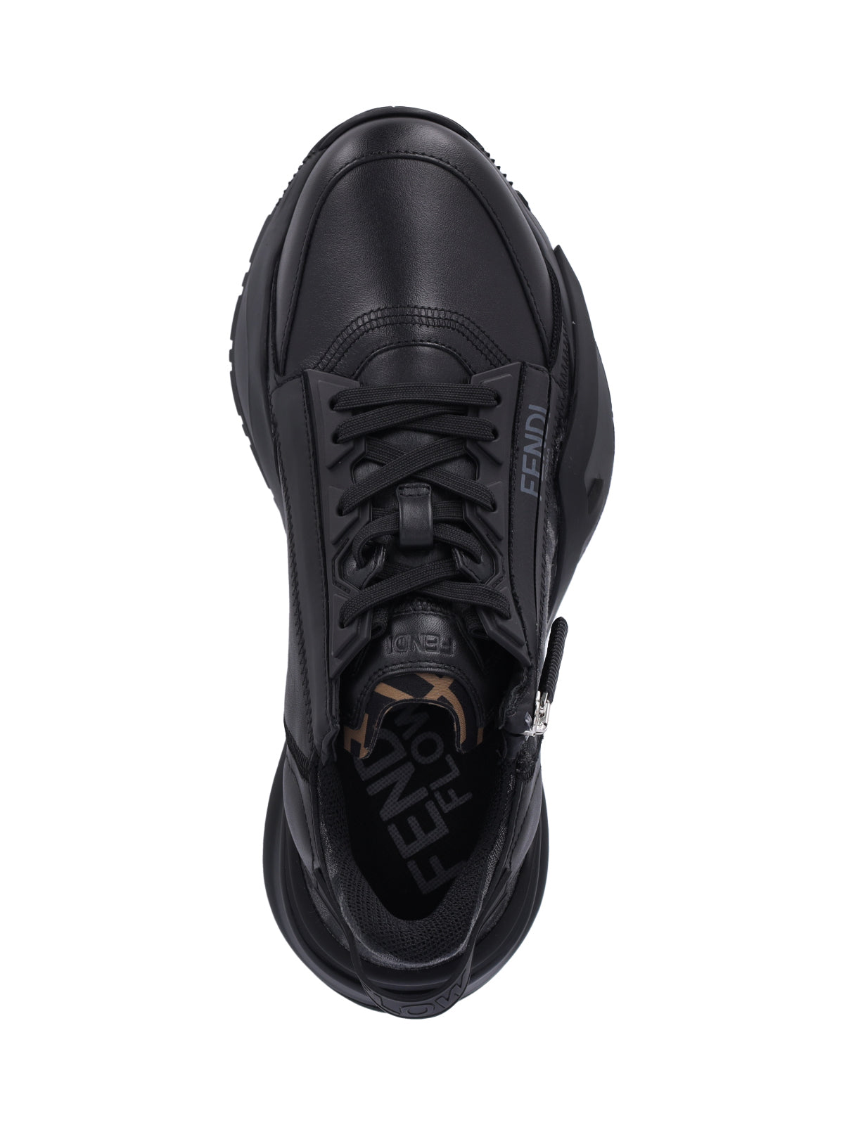 Black Flow FF Logo Leather Sneakers