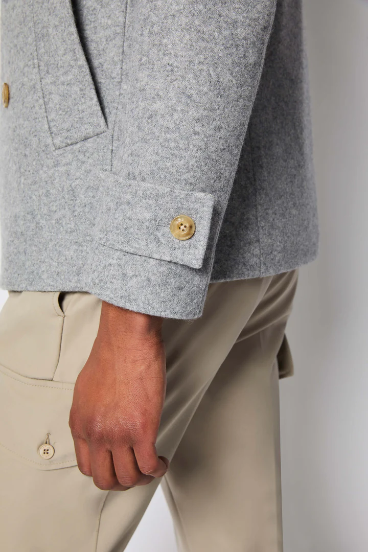 Light Grey Peacoat With Hood