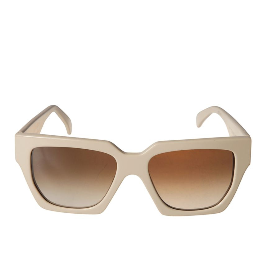 Charlize Bold Oversized Square Frame Sunglasses in Beige