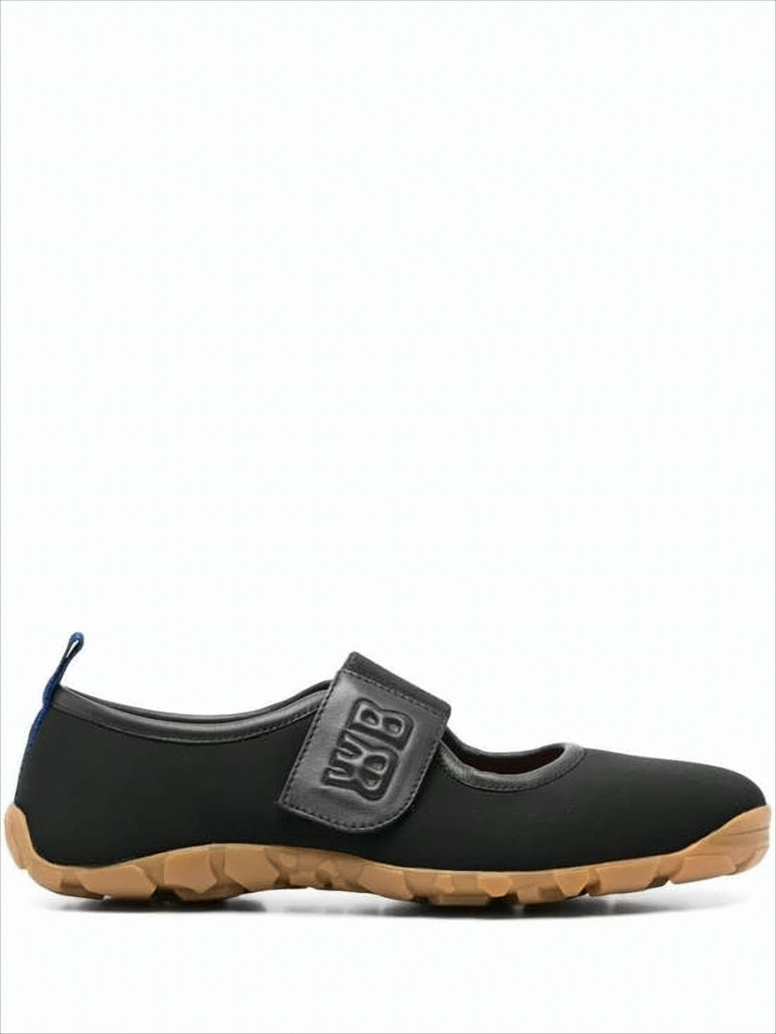 Low-Profile Black Sneakers with Embossed Strap