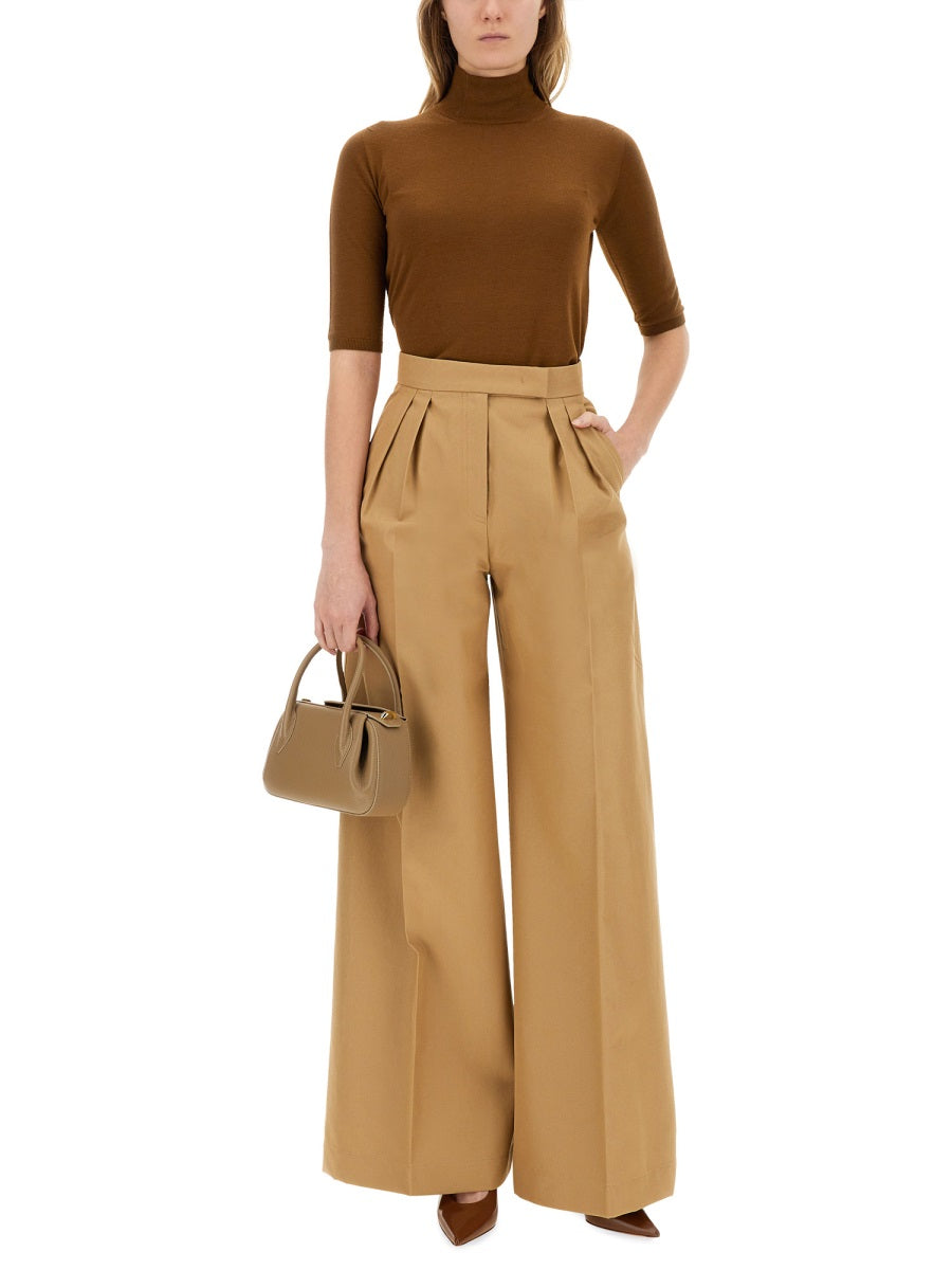 Flowing High-Waist Wide Leg Pants Crafted from Cotton