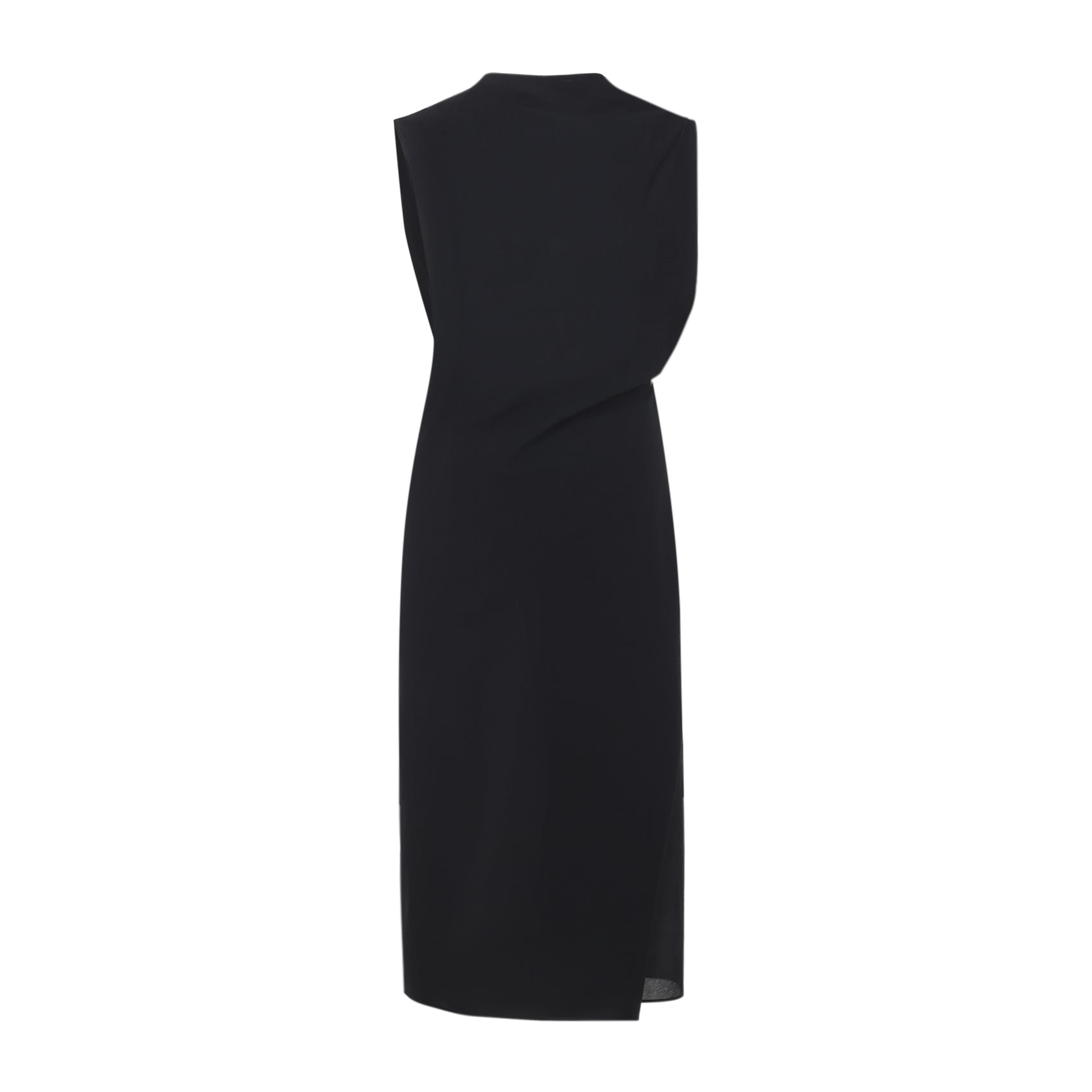 Sleeveless Midi Dress With High Neckline