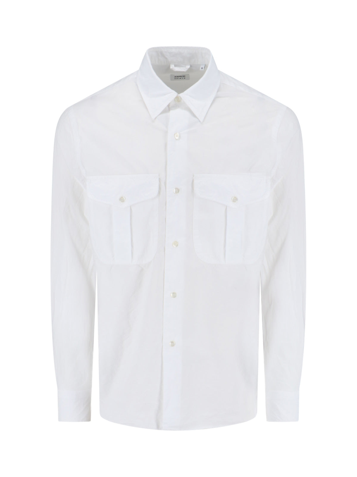 White Button-Down Shirt with Structured Collar