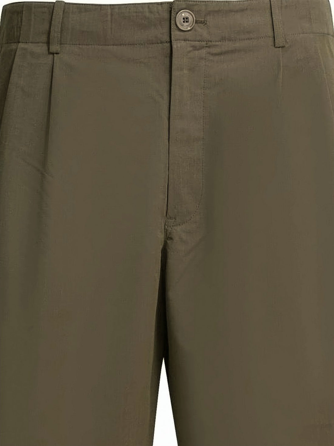 Tailored Brown Shorts With Flat Front And Button Closure