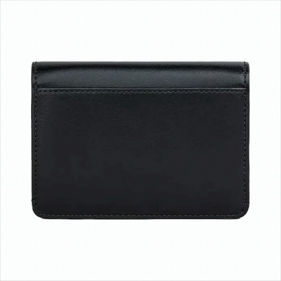Compact Black Leather Card Wallet