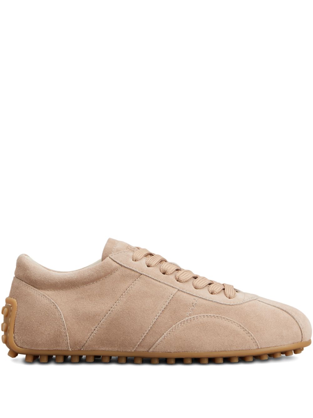 Low-Profile Brown Sneakers With Suede Upper