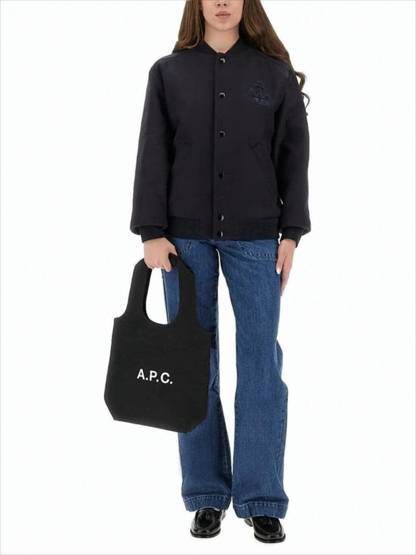 Boxy Black Jacket with Snap-Button Closure