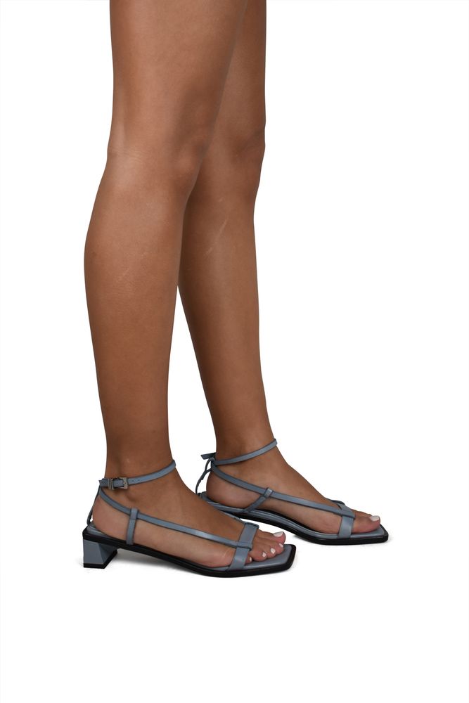 Smooth Leather Sandals With Cross-Over Ankle Strap
