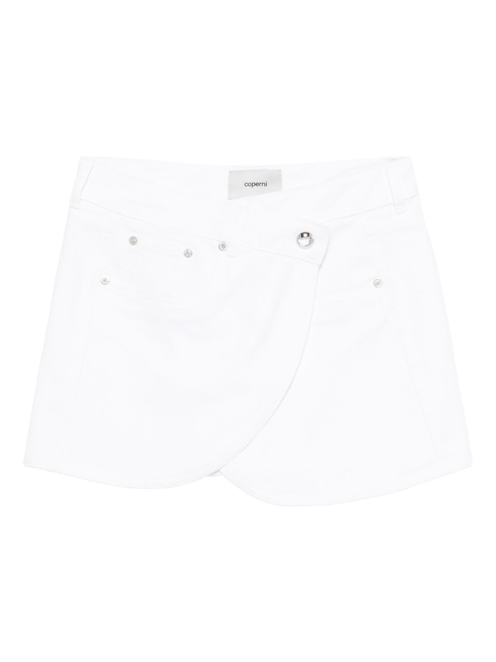 Asymmetrical Hem Mini Skirt With Silver-Tone Studs