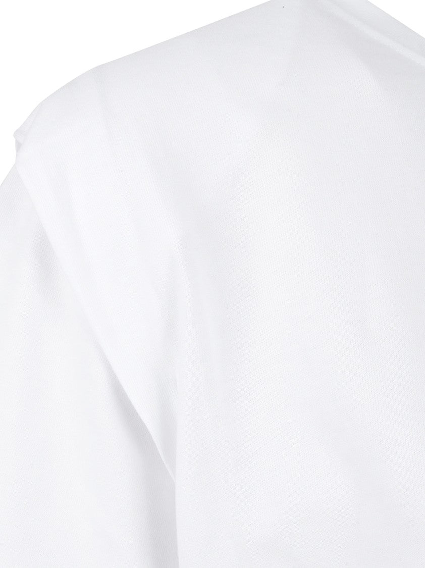 Cotton T-Shirt With Shoulder Pads