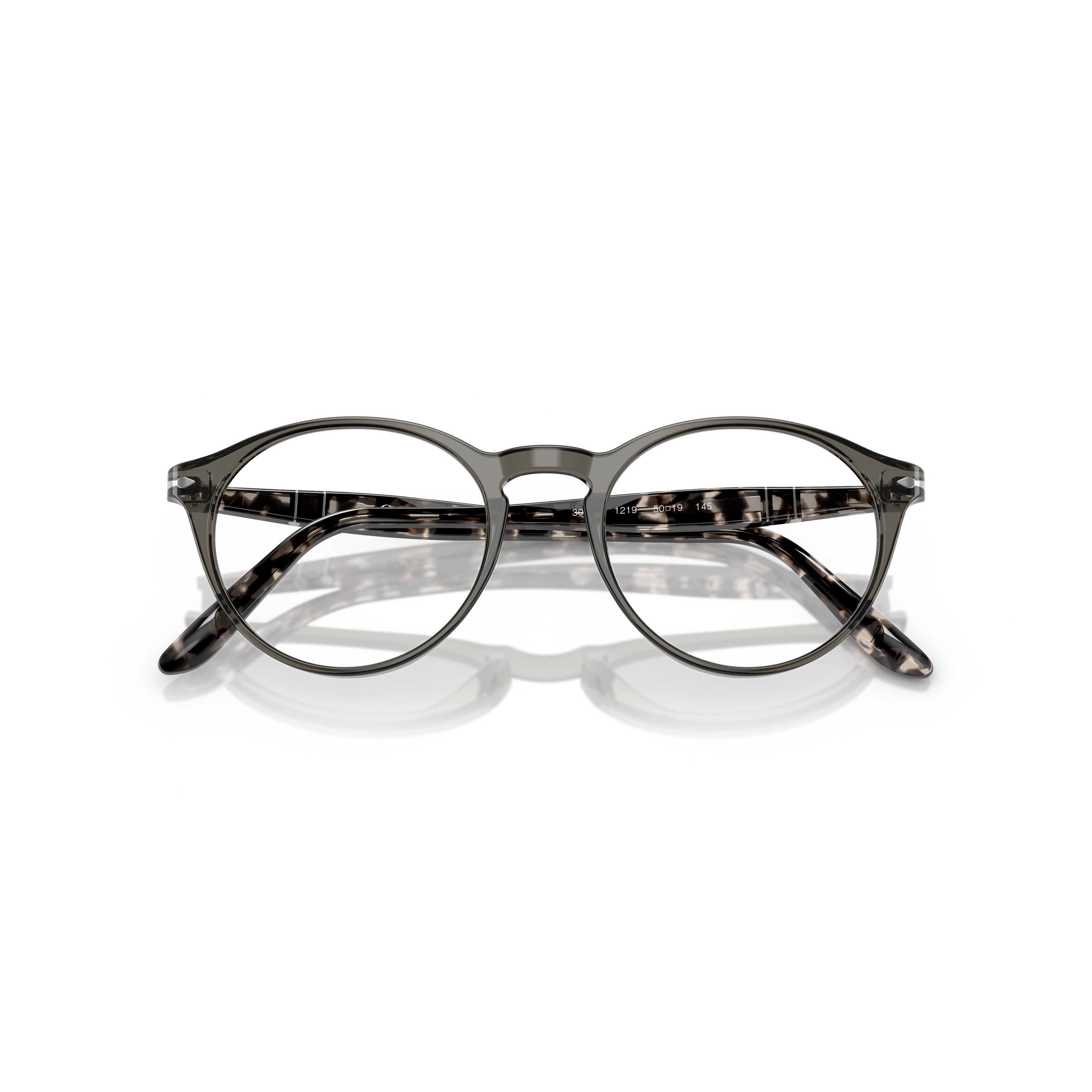 0po3092v Rounded Acetate Eyeglasses with Patterned Temples