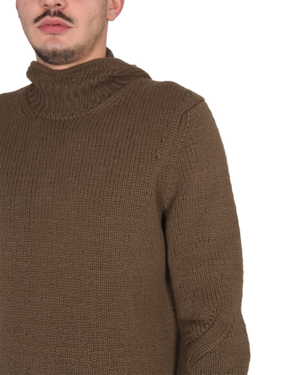 Textured Jersey Sweatshirt with Hood and Ribbed Cuffs