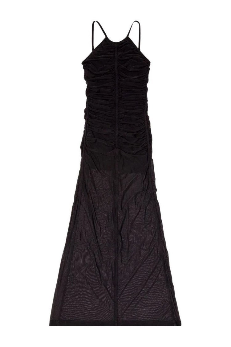 Ruched Design Dress In Multicolor Stretch Fabric
