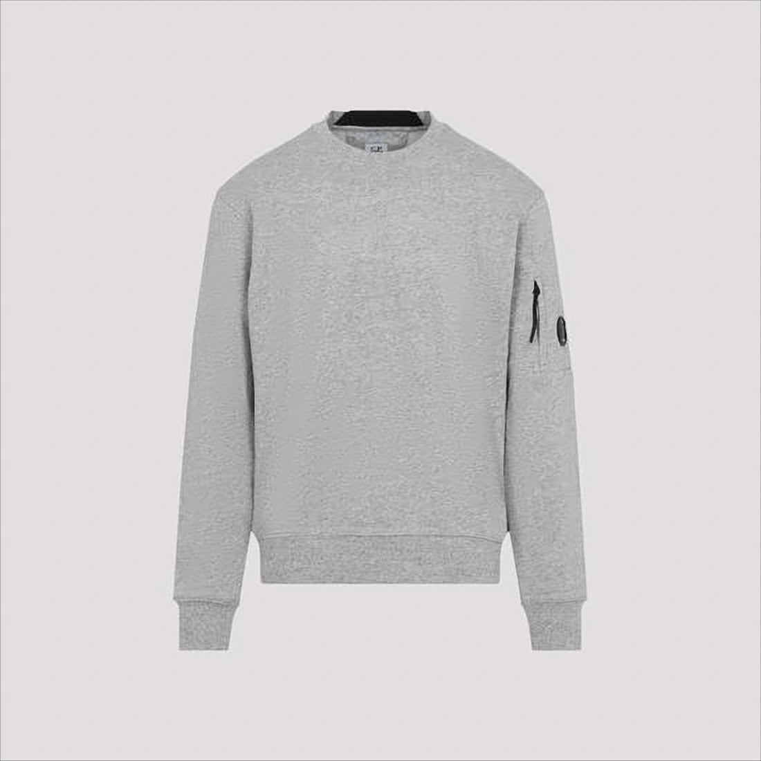 Heather Grey Long-Sleeve Crewneck Sweatshirt With Functional Details