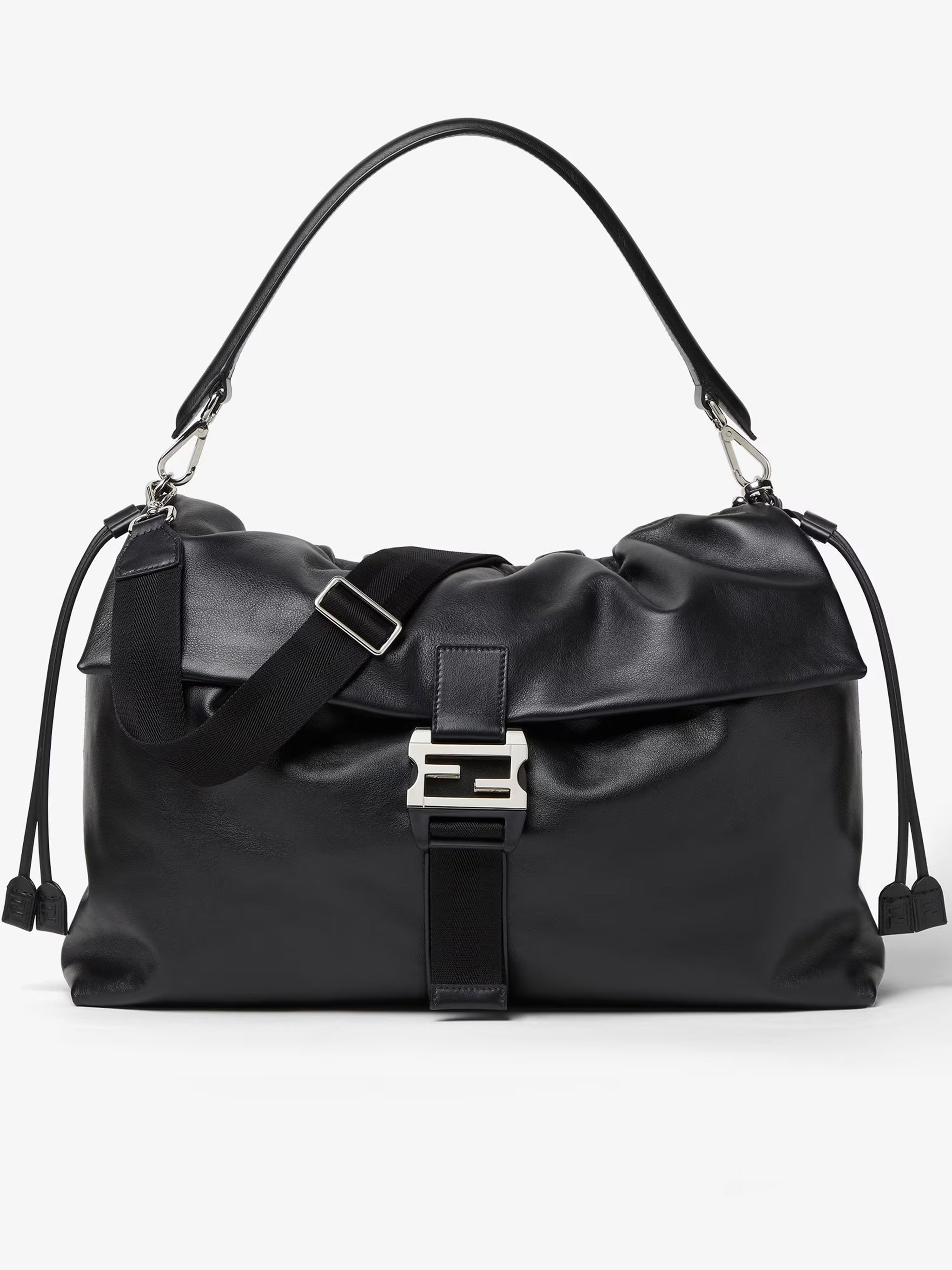 Mamma Baguette Ruched Flap Leather Bag